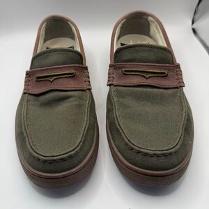 Cole Haan Olive Green Canvas Casual Nantucket Penny Loafers Shoes / Men's 7.5